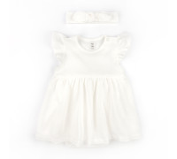 Боді-сукня для дівчинки з куліра Cream з повʼязкою