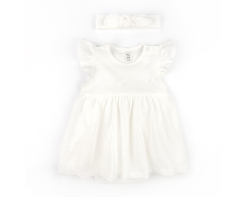 Боді-сукня для дівчинки з куліра Cream з повʼязкою