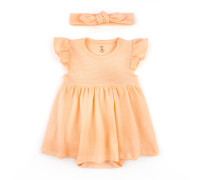 Боді-сукня з повʼязкою для дівчинки Peach