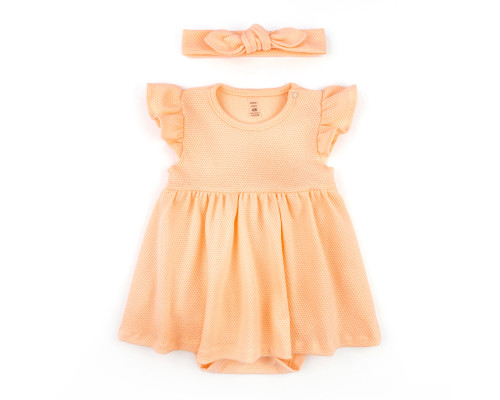 Боди-платье с повязкой для девочки Peach
