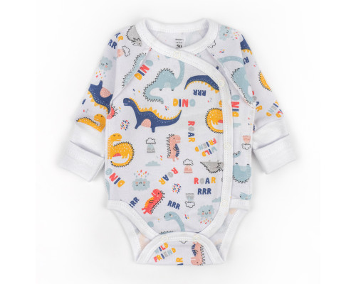 Боди на кнопках с длинным рукавом для новорожденных Dino