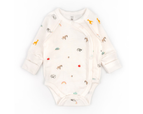 Боди для младенцев на кнопках Giraffe футер