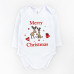 Боді-човник для немовлят з довгим рукавом Christmas reindeer двонитка з начісом