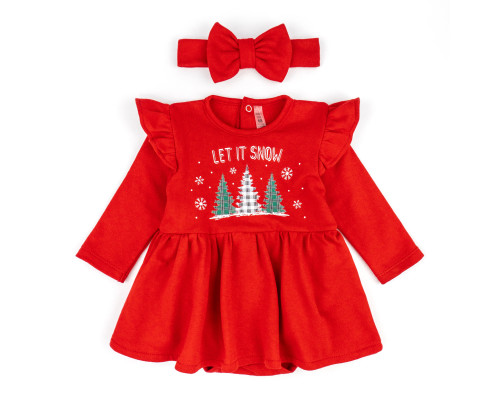 Боди-платье для девочки Let it snow двунитка с начесом