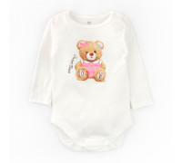 Боди для девочки на кнопках с длинным рукавом и принтом мишки Girl Bears