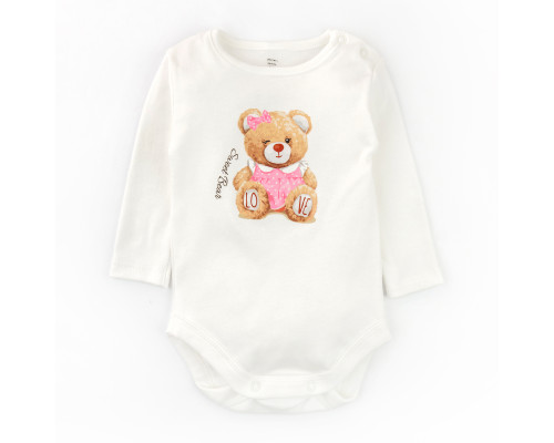 Боді для дівчинки на кнопках з довгим рукавом та принтом ведмедика Girl Bears