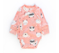 Боди для девочек с длинным рукавом внешние швы Pink panda