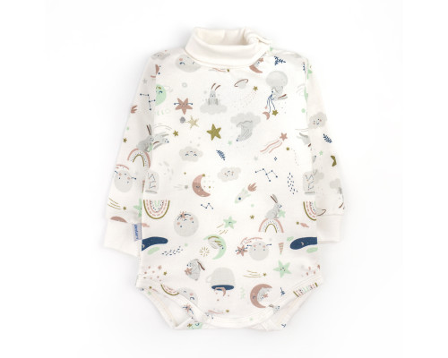 Боді для немовлят з довгим рукавом з начосом із зайчиками Moon Bunny