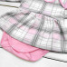 Боди с юбочкой для девочки в клеточку с повязкой Розового цвета