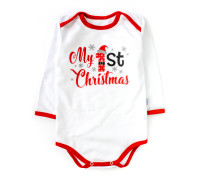 Бодік зі святковою тематикою My First Christmas білого кольору