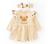 Боді-сукня для дівчинки з крильцями та пов'язкою з ведмедиком Girl Bears