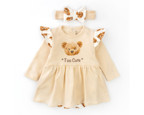 Боді-сукня для дівчинки з крильцями та пов'язкою з ведмедиком Girl Bears