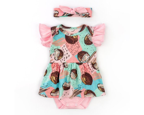 Боді-сукня с коротким рукавом та пов'язкою Coconut