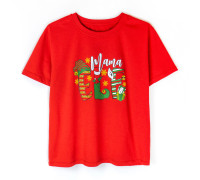 Новогодняя женская футболка Mama Elf кулир