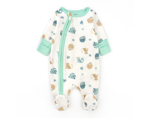 Человечек для младенцев на молнии Lemurs футер с начесом