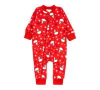 Комбинезон для младенцев на молнии Christmas llama двунитка с начесом