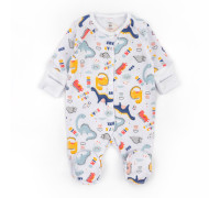 Человечек на кнопках для новорожденных Dino футер