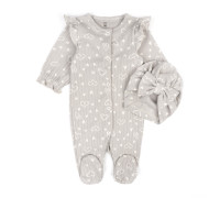 Человечек для девочки с шапочкой Нearts интерлок