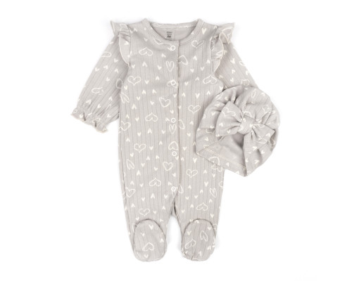 Человечек для девочки с шапочкой Нearts интерлок