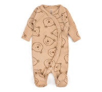 Комбинезон для новорожденных на кнопках интерлок Bear on coffee