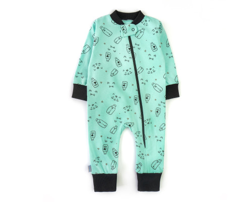 Детский трикотажный ромпер с открытыми ножками на молнии Milk