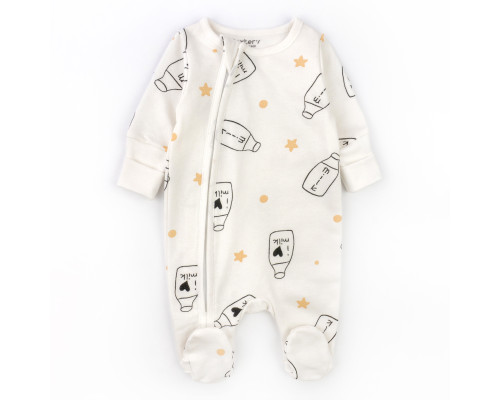 Человечек для новорожденных с начесом на молнии Milk