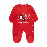 Комбінезон ясельний з начосом та святковим принтом Pingy