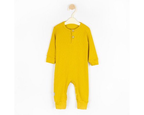 Слип с открытыми ножками рубчик Mustard