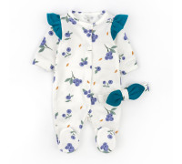 Человечек для девочки на кнопках с крылышками и повязкой Blueberry