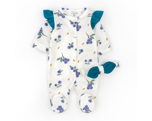 Человечек для девочки на кнопках с крылышками и повязкой Blueberry