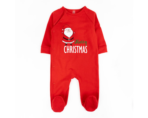 Человечек ясельный Santa с начесом новогодний с принтом Санты
