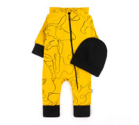 Чоловічок дитячий на манжетах з капюшоном і шапкою Lines