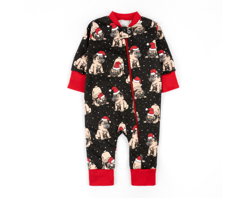 Слип на молнии детский Christmas pug
