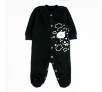 Чорний чоловічок для малюків з принтом Little ram