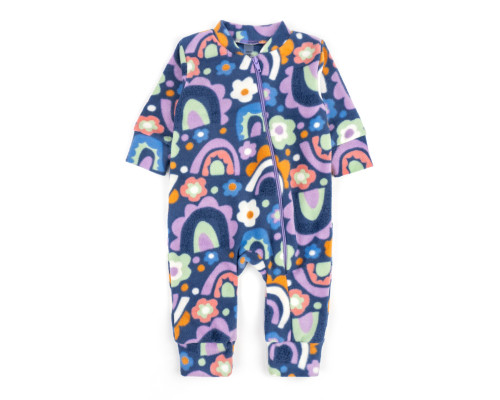 Комбинезон на молнии флис Flower lilac