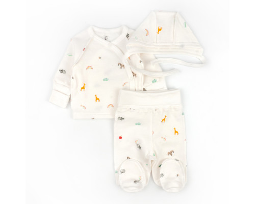 Комплект для немовлят сорочка повзуни шапочка Giraffe