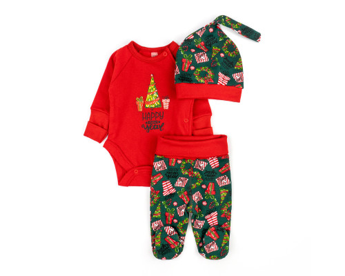Комплект для новонароджених боді повзуни шапочка Christmas tree