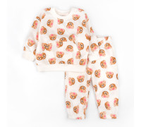 Костюм детский кофта с карманом штаны Girl Bears двунитка с начесом