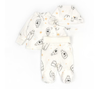 Комплект для новонароджених Milk шапочка сорочка повзуни