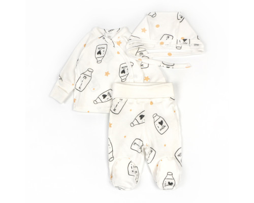 Комплект для новонароджених Milk шапочка сорочка повзуни