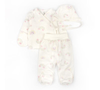 Комплект распашонка ползуны шапочка Rainbow футер