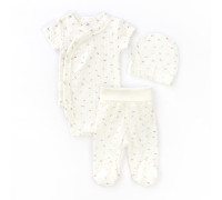 Комплект для малышей 3 в 1 боди ползуны шапочка с подворотом Confetti