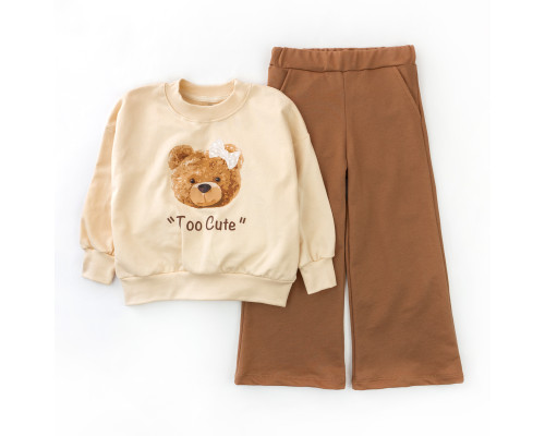 Комплект для дівчинки світшот з принтом ведмедика та штанці Cute Bears