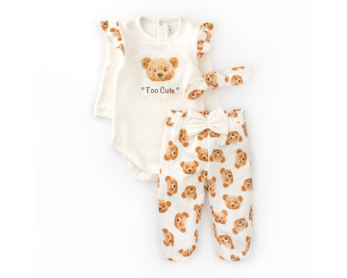 Комплект для дівчинки боді штанці та пов'язка з ведмедиками Girl Bears