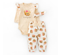 Комплект для девочки боди штанишки и повязка с мишками Girl Bears