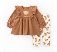 Комплект для девочки с мишками туника с крылышками и штанишки Girl Bears