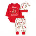 Комплект для новорожденных боди штаны и шапочка с оленями Christmas reindeer