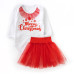 Новорічний комплект для дівчинки з червоною фатиновою спідницею My first Christmas