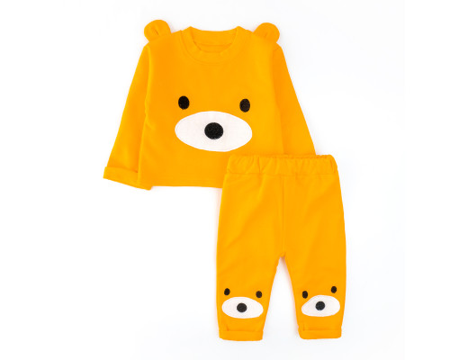 Комплект ясельный Мишка кофта и штаны начесной с аппликацией