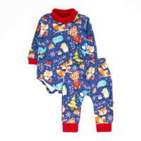 Комплект боді гольф зі штанами Christmas Fox